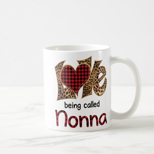 Being Called Nonna Leopard Heart Happy Mothers Day Coffee Mug (Right)