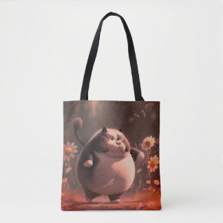 Being catty among the flowers Tote Bag