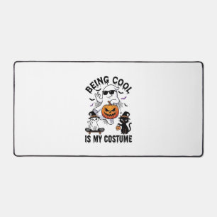 Being Cool Is Costume Halloween Ghost Pumpkin Cat_ Desk Mat