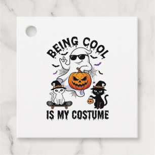 Being Cool Is Costume Halloween Ghost Pumpkin Cat_ Favour Tags