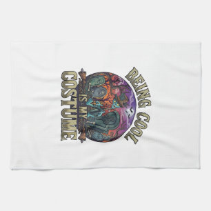 Being Cool Is Costume Halloween Zombie Graveyard_1 Tea Towel