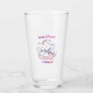 Being different is meowgical Funny unicorn cat Glass
