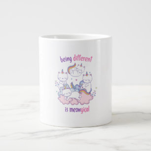 Being different is meowgical Funny unicorn cat Large Coffee Mug