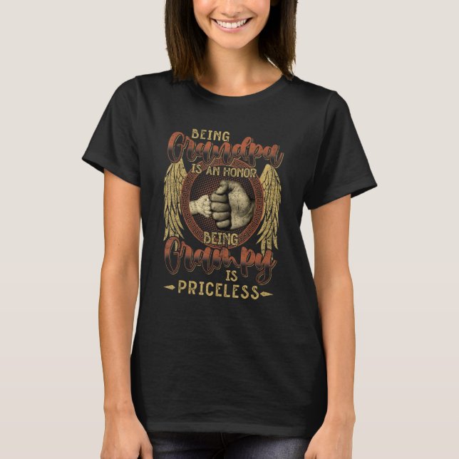 Being Grandpa Is An Honor Being Grampy is Priceles T-Shirt (Front)