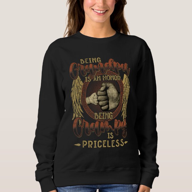 Being Grandpa Is An Honour Being Grampy is Pricele Sweatshirt (Front)