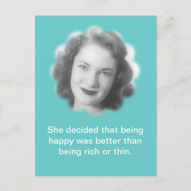 Being Happy, Fun Vintage Photo Postcard (Front)