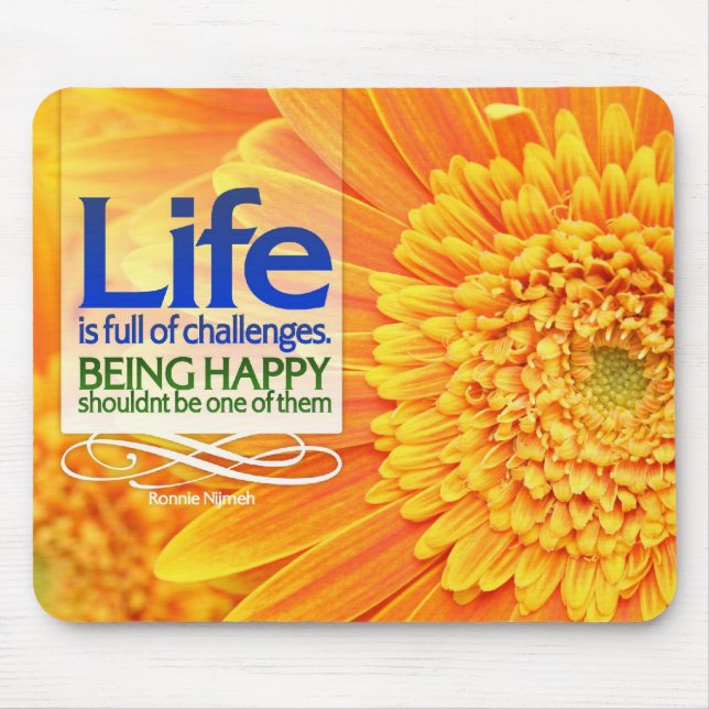 Being Happy Motivational Mousepad (Front)