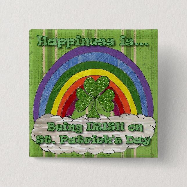 Being Irish On St Patrick's Day 15 Cm Square Badge (Front)
