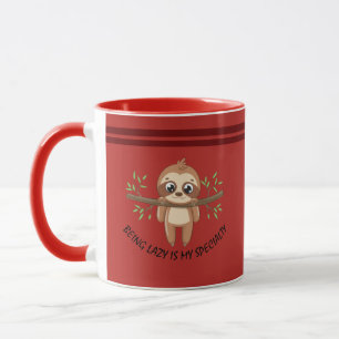 Being lazy is my speciality Cute Sloth Template Mug