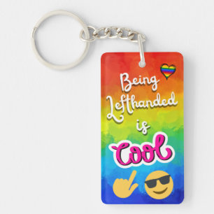 Being Left Handed is Cool! Colourful Key Ring