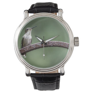 Being Little Hummingbird Vintage Leather Strap Watch