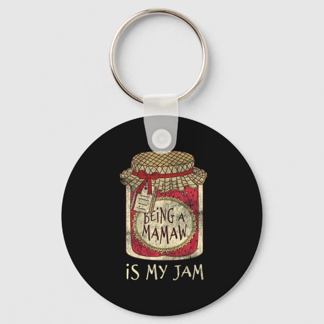 Being Mamaw Grandma Cute Jam Funny Quote Mothers D Key Ring (Front)