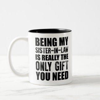 Being My Sister-in-law Gift Christmas Sister Birth Two-Tone Coffee Mug