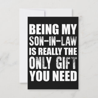 Being My Son-In-law Gift Christmas Son Birthday Thank You Card