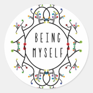 Being myself classic round sticker