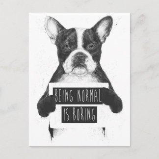 Being normal is boring postcard