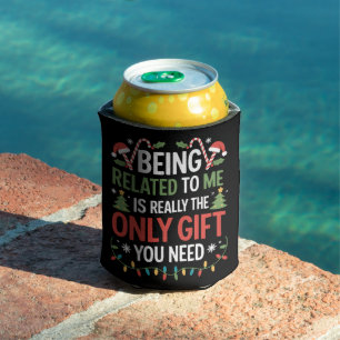 Being Related To Me Funny Christmas Family Xmas Can Cooler