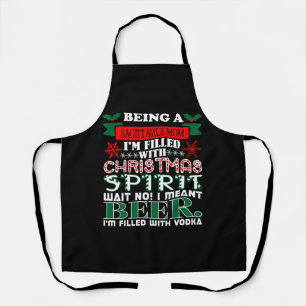 Being Sagittarius Mum Christmas Spirit Beer Apron