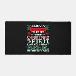 Being Sagittarius Mum Christmas Spirit Beer Desk Mat