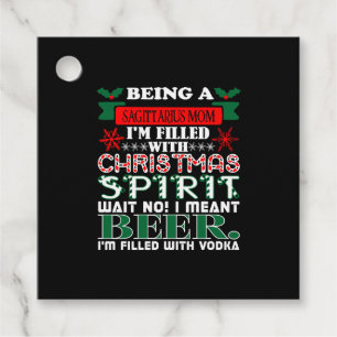 Being Sagittarius Mum Christmas Spirit Beer Favour Tags