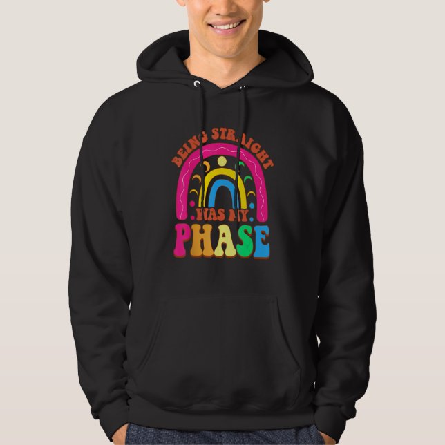 Being Straight Was My Phase Groovy LGBT Pride Mont Hoodie (Front)