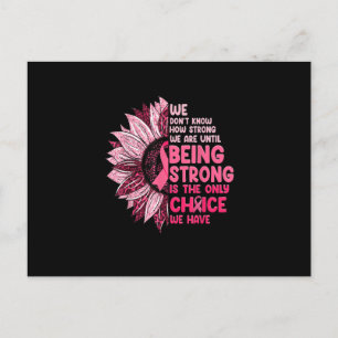 Being Strong Sunflower Pink Ribbon Breast Cancer A Postcard