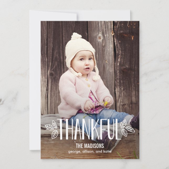 Being Thankful Thanksgiving Photo Cards (Front)