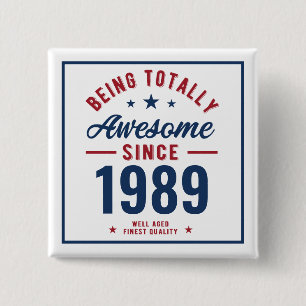 Being Totally Awesome Birthday Gift   Personalised 15 Cm Square Badge
