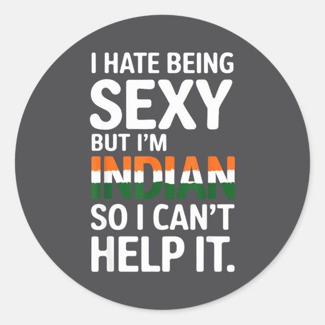 Being Y Indian Funny India  Classic Round Sticker (Front)