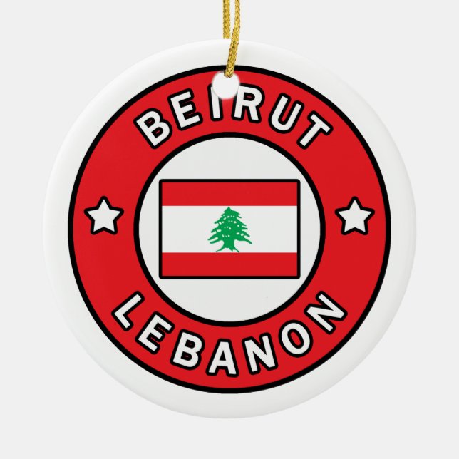 Beirut Lebanon Ceramic Ornament (Front)