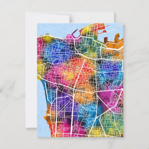 Beirut Lebanon City Map Postcard