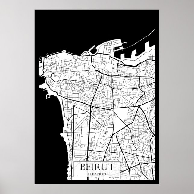 Beirut Lebanon Map Poster (Front)