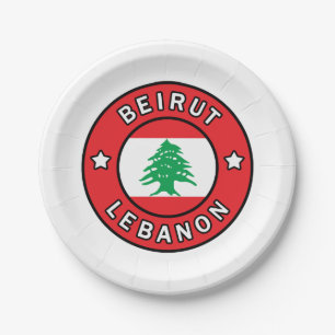 Beirut Lebanon Paper Plate