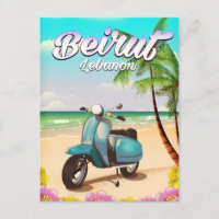 Beirut Lebanon Scooter travel poster
