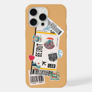 BEIRUT LEBANON TRAVEL BOARDING PASS  iPhone 15 PRO MAX CASE