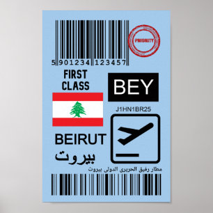   Beirut Lebanon travel ticket Poster