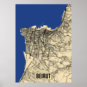 Beirut Map Poster
