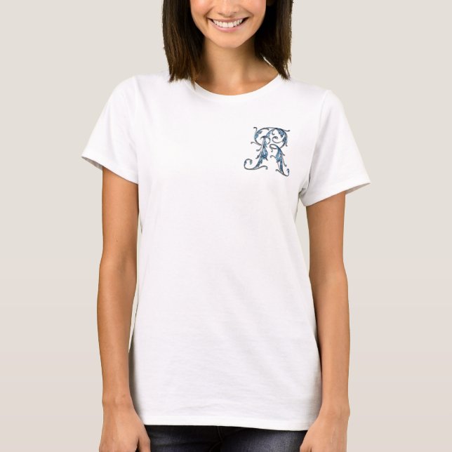 Bejeweled Blue R monogram T-Shirt (Front)