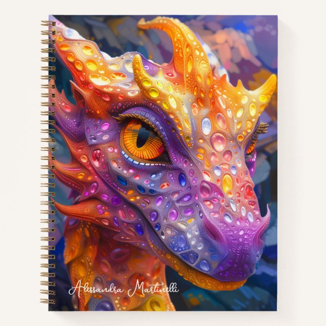 Bejeweled Dragon - Personalised Fantasy Notebook (Front)