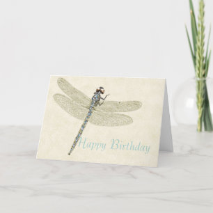 Bejeweled Dragonfly Happy Birthday Card