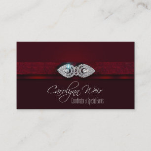 "Bejeweled" - Glamourous Elegant Event Planner Business Card