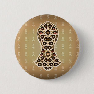 Bejeweled Sandal Of The Prophet (Golden) 6 Cm Round Badge
