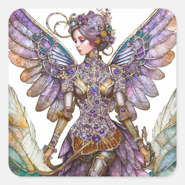 Bejeweled Sugar Plum Fairy Square Sticker (Front)