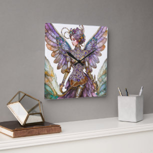 Bejeweled Sugar Plum Fairy Square Wall Clock