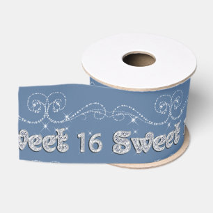 Bejeweled Sweet 16 Ribbon Design Grosgrain Ribbon