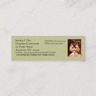 BEJEWELED VICTORIAN PARLOR CAT CALLING/CONTACT CRD MINI BUSINESS CARD