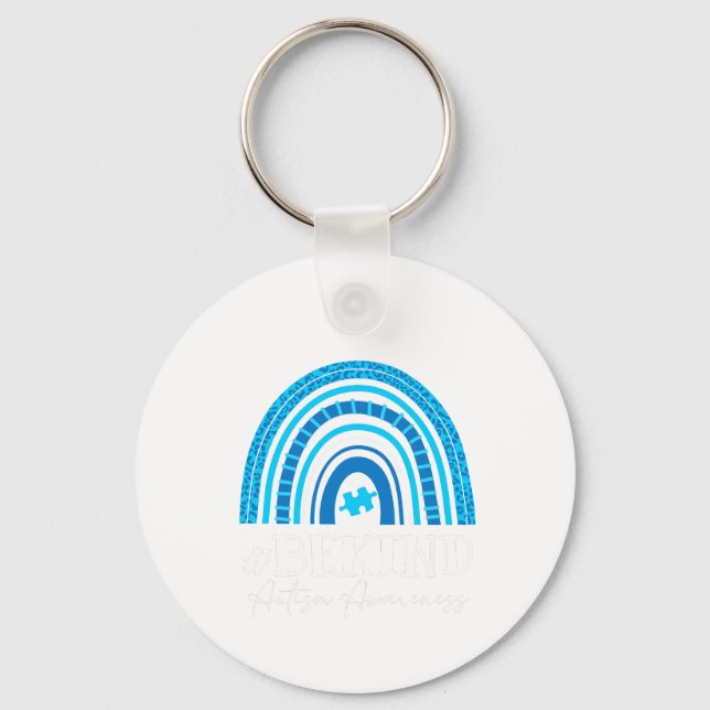 bekind autism awareness rainbo key ring (Front)