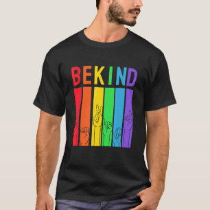 Bekind Gay Pride Clothing Lgbt Rainbow Flag Heart  T-Shirt
