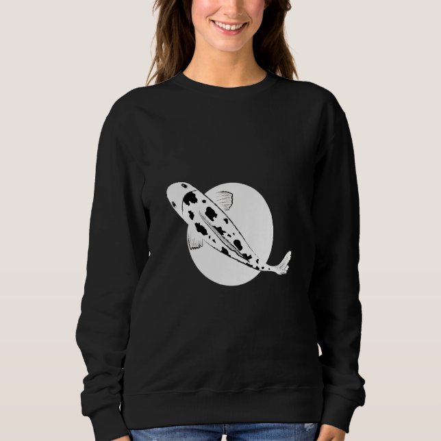 Bekko Koi Fish Brocaded Carp Nishikigoi Pond Amur  Sweatshirt (Front)