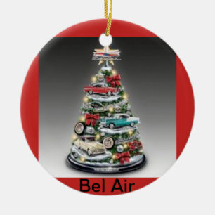 Bel Air Christmas Tree on a Circle Ornament